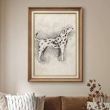 Framed Vintage Dalmation Dog Portrait Wall Art