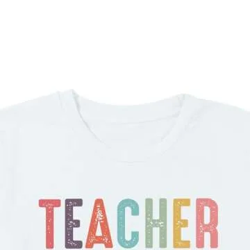 CQF Women Teacher Shirt Teacher Life Printed T-Shirt Casual Back to School Tee Tops White