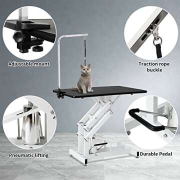 Saditesdk Adjustable Hydraulic Grooming Table for Dogs