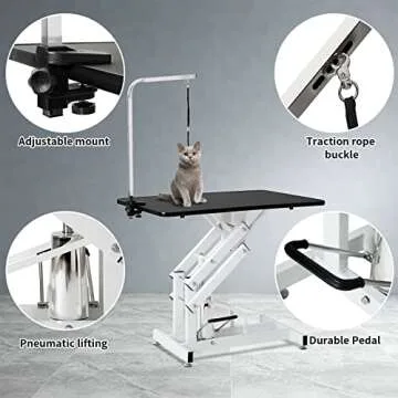Saditesdk Adjustable Hydraulic Grooming Table for Dogs