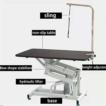 Saditesdk Adjustable Hydraulic Grooming Table for Dogs