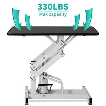 Saditesdk Adjustable Hydraulic Grooming Table for Dogs