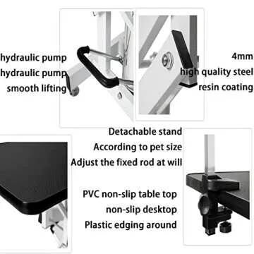 Saditesdk Adjustable Hydraulic Grooming Table for Dogs