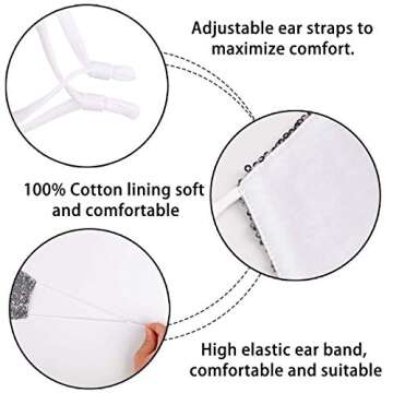 YUESUO Satin Silk Face Mask Black Athletic Reusable for Adult, Washable Breathable Designer Cloth Fabric Madks,Women Men Earloop Mouth Nose Cover Gifts Pretty 3 D