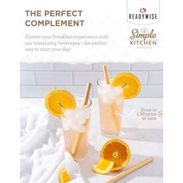 READYWISE - Simple Kitchen, Orange Drink Mix, 86 Servings, Healthy, Powdered Drink Mix, Healthy Drin...