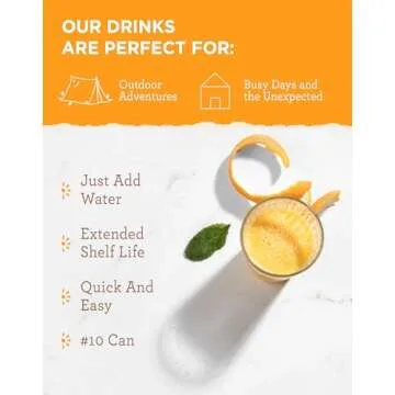 READYWISE - Simple Kitchen, Orange Drink Mix, 86 Servings, Healthy, Powdered Drink Mix, Healthy Drinks, Emergency Food Supply, 10 Can