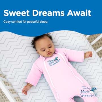 Baby Merlin's Magic Sleepsuit Transition Product - 3-6 Months Swaddle Transition Sleepsuit - Soft Cotton Material with Double Zipper for Easy Diaper Changes - Promotes Safe Sleep for Babies - Pink