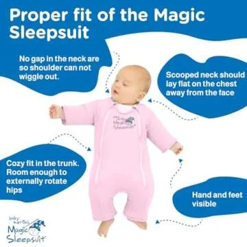 Baby Merlin's Magic Sleepsuit Transition Product - 3-6 Months Swaddle Transition Sleepsuit - Soft Cotton Material with Double Zipper for Easy Diaper Changes - Promotes Safe Sleep for Babies - Pink