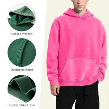 FAIABLE Oversized Pink Hoodie for Women - Vintage Style