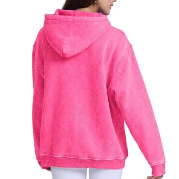 FAIABLE Oversized Pink Hoodie for Women - Vintage Style