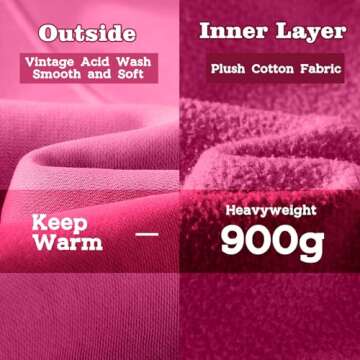 FAIABLE Oversized Pink Hoodie for Women - Vintage Style