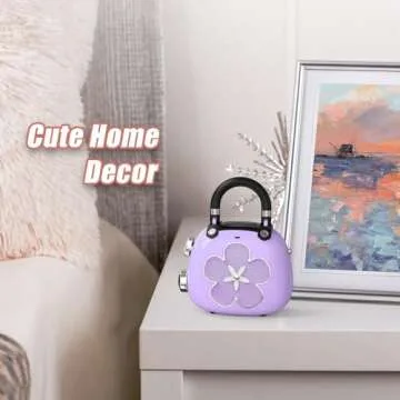 DOSS Candy Cute Bluetooth Speaker, Mini Portable with Mighty Sound, Retro Stylish Design, Adorable for Room, Desk Decoration, Present for Minors, Women-Purple