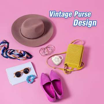 DOSS Candy Cute Bluetooth Speaker, Mini Portable with Mighty Sound, Retro Stylish Design, Adorable for Room, Desk Decoration, Present for Minors, Women-Purple