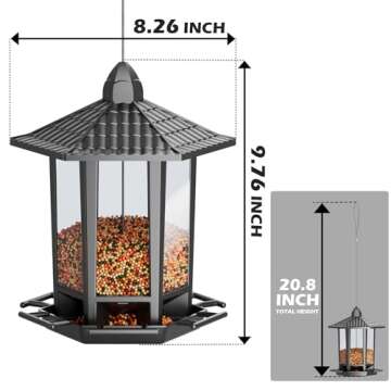 Birdream Outdoor Hanging Bird Feeders, Retro Design