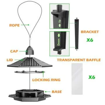 Birdream Outdoor Hanging Bird Feeders, Retro Design