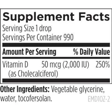 Designs for Health Hi-Po Emulsi Vitamin D Drops - Liquid Vitamin D 2000 IU, Highly Concentrated Vitamin D3 - Bone Health + Immune Support Supplement - 2000 IU Per Drop (1000 Servings / 1 Ounce)