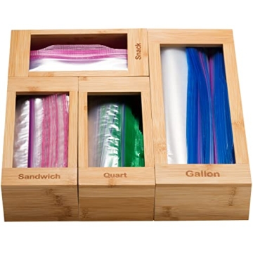 Bartnelli Bamboo Bag Organizer Set for Kitchen Storage