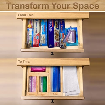 Bartnelli Bamboo Bag Organizer Set for Kitchen Storage