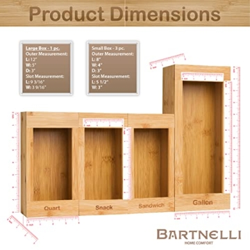 Bartnelli Bamboo Bag Organizer Set for Kitchen Storage
