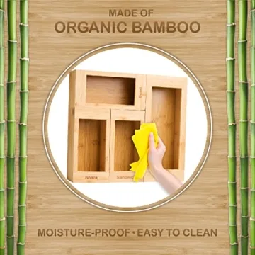 Bartnelli Bamboo Bag Organizer Set for Kitchen Storage