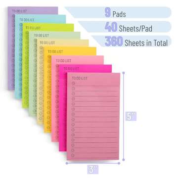 Mr. Pen- to Do List Sticky Notes, 3"x5", 360 Sheets, Assorted Colors, to Do List Notepad, Lined Stic...