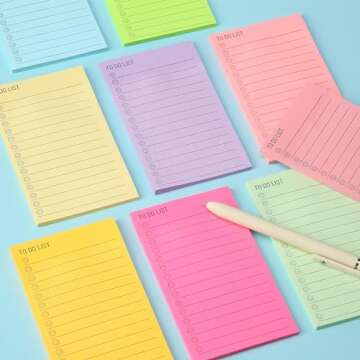 Mr. Pen- to Do List Sticky Notes, 3"x5", 360 Sheets, Assorted Colors, to Do List Notepad, Lined Sticky Notes, to Do List Planner, Daily to Do List Notepad, to Do Notepad, Todo List Notepad