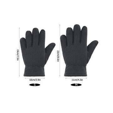 SATINIOR Kids Fleece Winter Gloves - 3 Pairs of Warm Full Finger Gloves