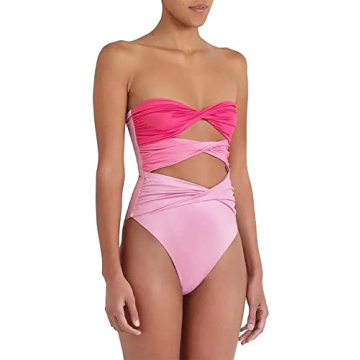 Chic Strapless Twisted Bandeau Bikini for Women