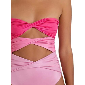 Chic Strapless Twisted Bandeau Bikini for Women