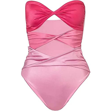 Chic Strapless Twisted Bandeau Bikini for Women