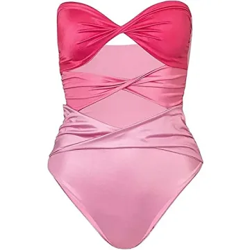 Chic Strapless Twisted Bandeau Bikini for Women