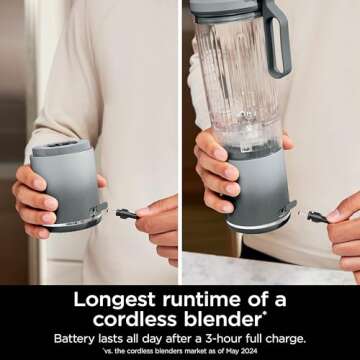 Ninja BC251SL Blast Max: Cordless Personal Blender for Smoothies, 22 oz. Vessel