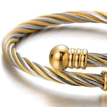 Stylish Adjustable Cable Cuff Bangle Bracelet for All