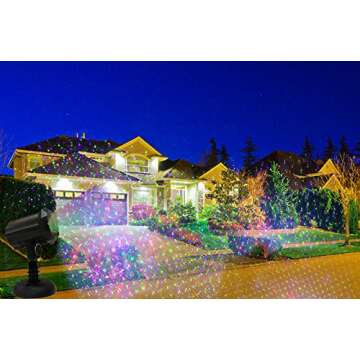 LEDMall Christmas Laser Projector Lights Outdoor, Motion Firefly Red, Green and Blue with Remote Control and Security Lock