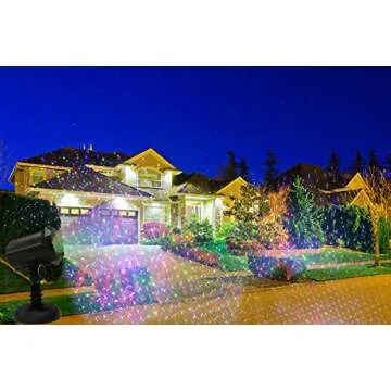 LEDMall Christmas Laser Projector Lights Outdoor, Motion Firefly Red, Green and Blue with Remote Control and Security Lock