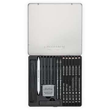 CRETACOLOR 400 30-Black Box 20-Piece Charcoal Set