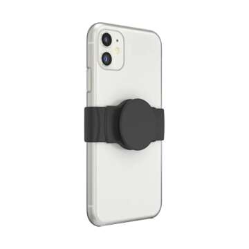 PopSockets Phone Grip Slide for Phones and Cases, Sliding Phone Grip with Expanding Kickstand - Black