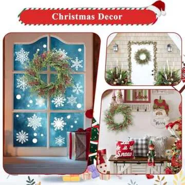 U'Artlines 22" Artificial Christmas Wreath, Front Door Wreath with Red Berry Pine Cones Christmas Decorations for Winter Xmas Holiday Home Indoor Outdoor Use (Red Berries)