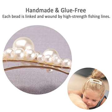 8pcs Pearls Hair Clips Set for Women Girls, Fashion Sweet Artificial Pearl Barrettes, Hair Accessories for Party, Birthday Valentines Day Gifts
