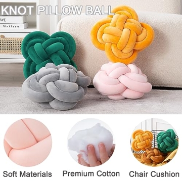 Xiashrk Knot Pillow, Cozy Velvet Decorative Cushion
