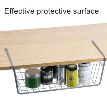 Jucoan 3 Pack Under Shelf Baskets, 15 x 10 x 5.5 Inch Slide in Wire Hanging Storage Baskets Under Cabinet Shelf Storage Baskets for Kitchen Pantry Cupboard Dorm Room Closet Bookshelf, Large