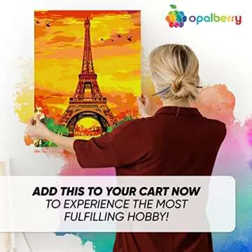 Opalberry Adult Paint by Numbers Kits - DIY Eiffel Tower Art