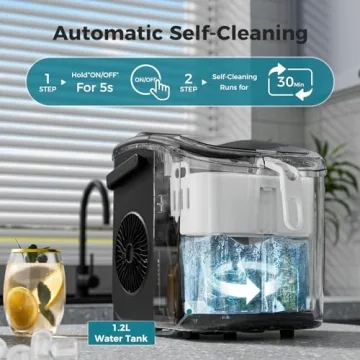 WAA Mini Ice Maker - 26Lbs/Day, Self-Cleaning