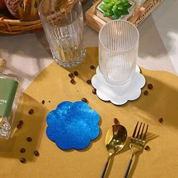 Sublimation Blank Coasters Heat Transfer Cup Mats DIY Flower Shape Coaster and Sublimation Blank Glass Holder Under Cabinet Wine Glass Bottle Holder for Kitchen Home (3 Pieces)