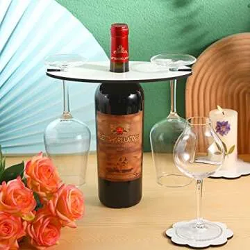 Sublimation Blank Coasters Heat Transfer Cup Mats DIY Flower Shape Coaster and Sublimation Blank Glass Holder Under Cabinet Wine Glass Bottle Holder for Kitchen Home (3 Pieces)