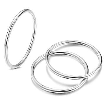 LOYALLOOK 3pcs Stainless Steel Women's Midi Rings