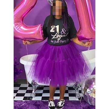 Purple Tutu Skirt for Women Soft Tulle Dress Tutu for Women Adults Princess Dress Purple