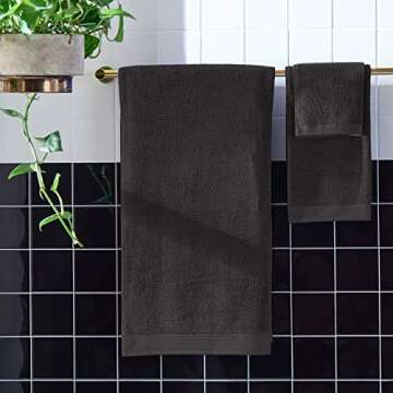 Amazon Brand – Rivet Organic Cotton Washcloth Set, Set of 4, Graphite