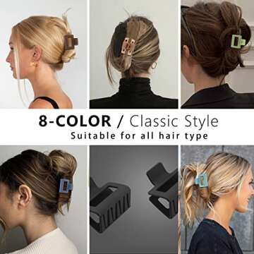 Durable 8 Pack Small Hair Claw Clips for Women