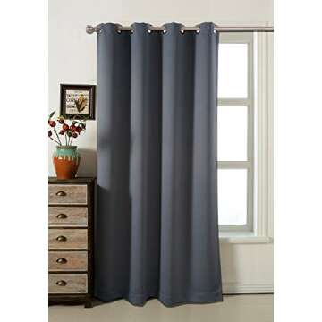 AMAZLINEN 52x84-Inch Grommet Top Blackout Curtains , Charcoal Grey (Set of 2)